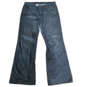 Banana Republic Womens 16R Stretch Wide Leg Denim Jeans Made In Turkey